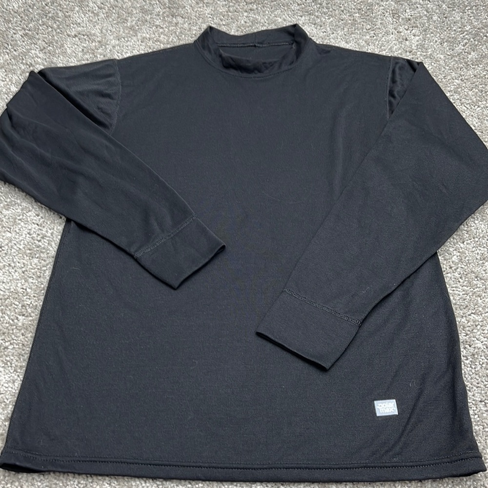 Polar Max Black Mock Neck Knit Base Layer Shirt Men’s M ~ Made in USA